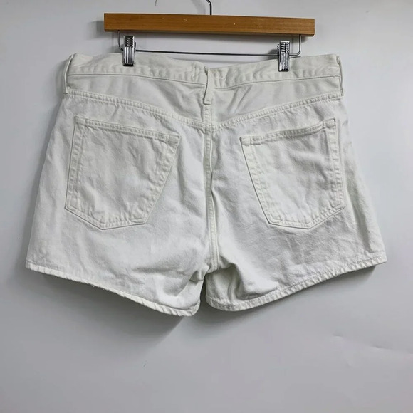 AGOLDE Women's Parker Dough White Button Fly Loose Fit Shorts Size 32 - Picture 2 of 13